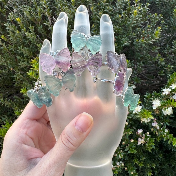 Accessories - Butterfly Gemstone Rings adjustable 8 available
